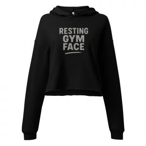resting gym face - Crop Hoodie